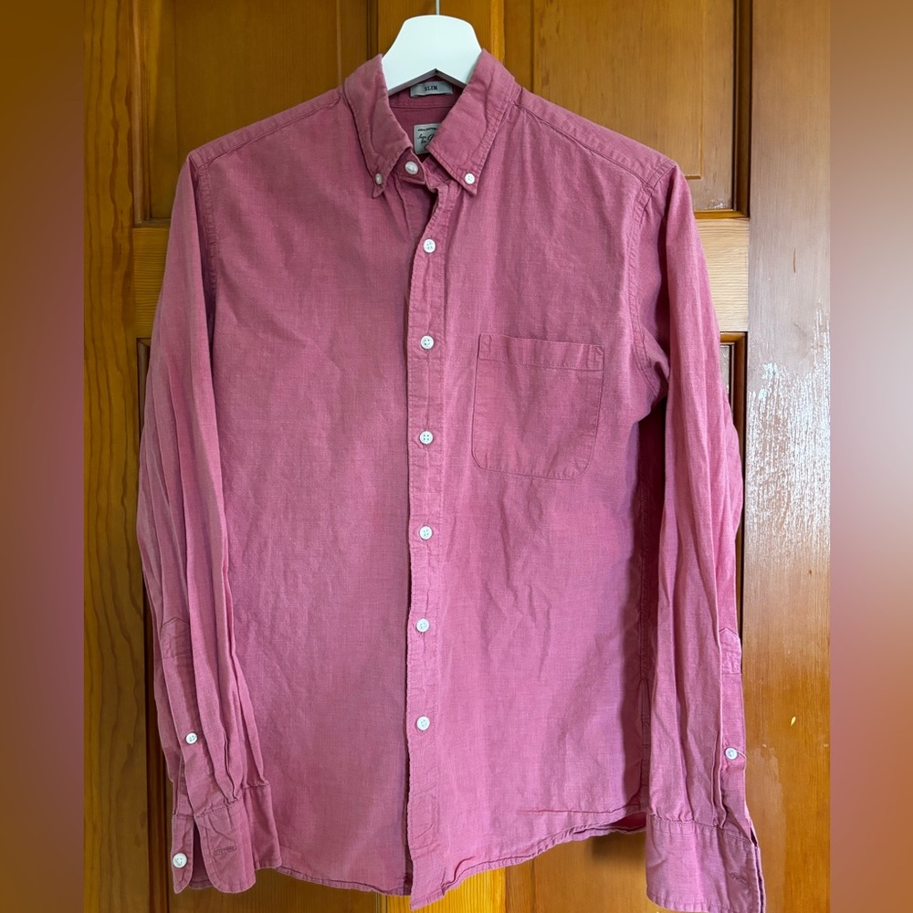 J. Crew Men's Pink Button-Down Oxford Shirt